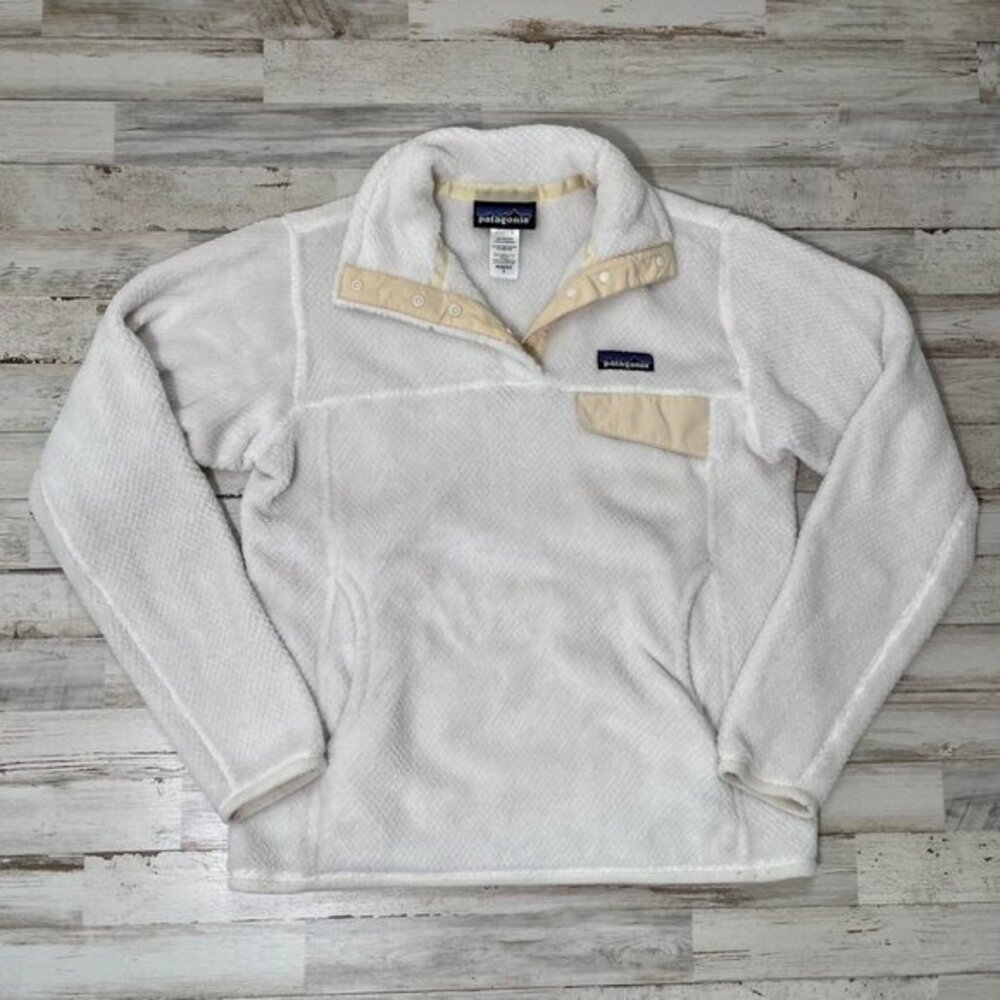 Patagonia White Re-Tool Snap-T Pullover Sweater Womens Size Small